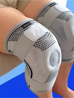 Gray Supportive Compression Knee Sleeves